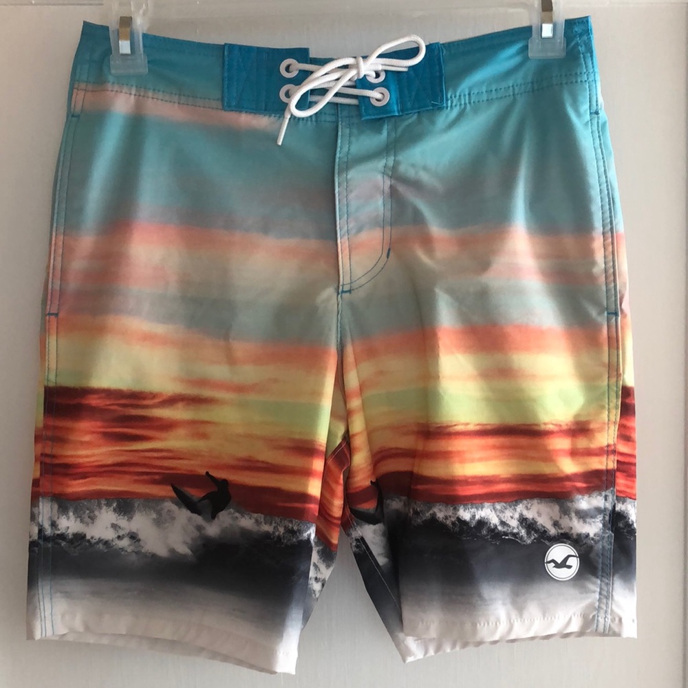 Hollister bathing suit surfer print size 28